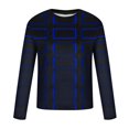 thumbnail image 4 of Blusas y camisas de manga larga con cuello redondo para hombre, blusa informal de manga larga con cuello redondo y estampado de rayas, blusa de poliéster para hombre, 4 of 4