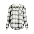thumbnail image 4 of Time and Tru Women's Hooded Flannel Button Down Shirt with Long Sleeves, Sizes XS-XXXL, 4 of 4