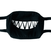Funny Face Mask with Smile Teeth Design Washable Reusable Cotton Face Cover for Adult Kid or Teen