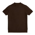 thumbnail image 3 of Maean Mens Short Sleeve Sweaters Mock Neck Ribbed Knit Summer Tops Soft Loose Casual Shirts Sweater, 3 of 6