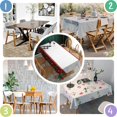 thumbnail image 4 of Meery Christmas Rectangle Table Clothes Xmas Trees Red & Green Snowflake Table Cloths 60x102inch Polyester Happy Holiday Washable Foldable and Durable Tablecloth for Dining Table Buffet Parties, 4 of 5