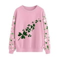 thumbnail image 4 of Women Casual Sweatshirts Long Sleeve Loose Crew Neck T-Shirts Spring Winter Pullover Tops Pink XL, 4 of 5