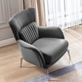 thumbnail image 2 of Ottomanson Wingback Accent Chair Microfiber Modern Armchair for Living Room, Gray, 2 of 5