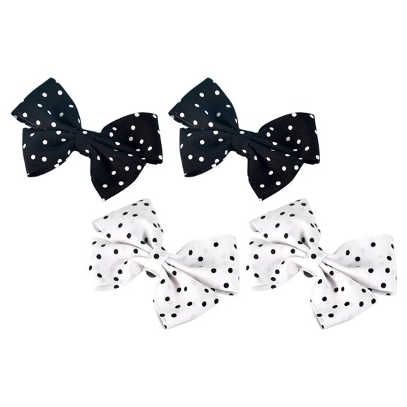 LOLIPPYY 2Pairs Detachable Fabric Bow Shoe Clips Polka Dot Design for High Heels Wedding Party Decoration