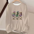 thumbnail image 4 of Craaazy Women's Crew Neck Long Sleeve Mardi Gras Loose Shirts Gifts, 4 of 5