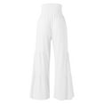 thumbnail image 4 of Women Summer High Waisted Flare Palazzo Pants Beach Pant Long Bottom Trousers Warm up Pants Drawstring Pants for Women Business Casual Pants for Women Petite Women Warm Pants Casual Women Pants Casual, 4 of 5