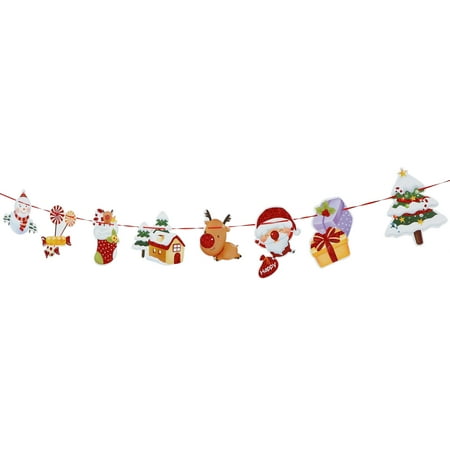 

1Pc Christmas Hanging Banner Ornament Xmas Banner Decor Creative Layout Pendant