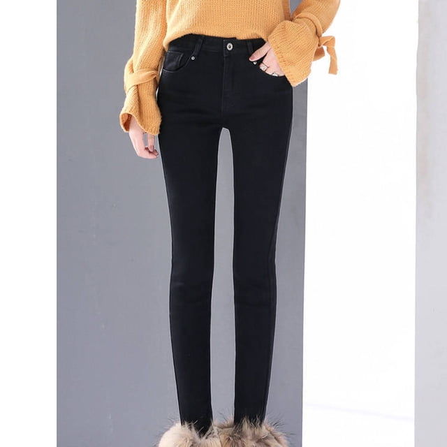 Puntoco, pantalones vaqueros de moda para mujer, pantalones vaqueros rasgados sólidos cálidos de invierno, pantalones de talla grande Puntoco Puntoco-472