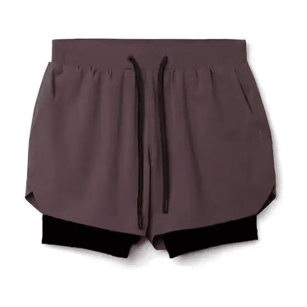Bañadores de estilo americano para hombre, pantalones deportivos para correr, ropa interior, pantalones cortos informales de baloncesto antiexposición para entrenamiento de ilusión de dos piezas