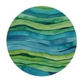 thumbnail image 4 of PIKWEEK Tablecloth Watercolor Stripped Waves Blue and Green Marine Sea Splash Round Table Cover White, 4 of 8