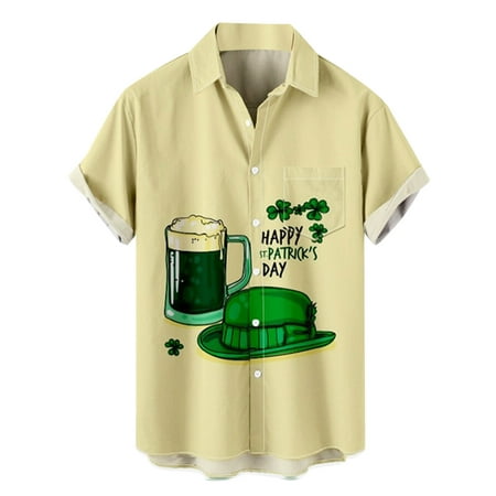 EINCcm Polo Shirts for Men, Men's St. Patrick's Day Print Shirt Short ...