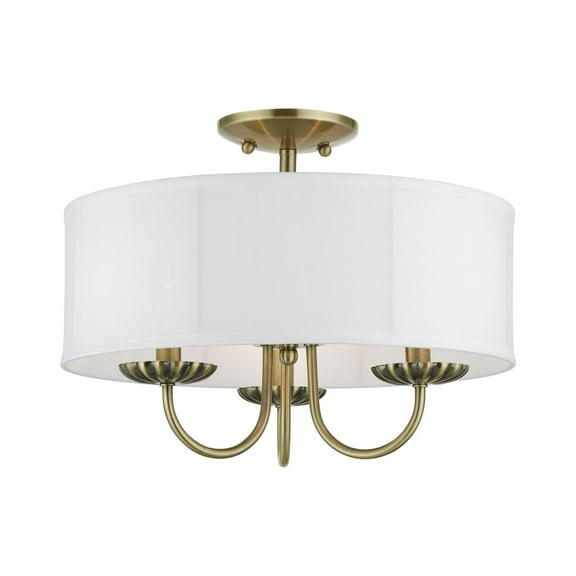 Livex Lighting - Brookdale - 3 Light Semi-Flush Mount In Transitional Style-12