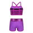 thumbnail image 2 of iEFiEL Girls Mermaid Print 2Pcs Ballet Dance Outfit Gymnastics Crop Top Shorts Set,Sizes 4-14 Rose Red 8, 2 of 7