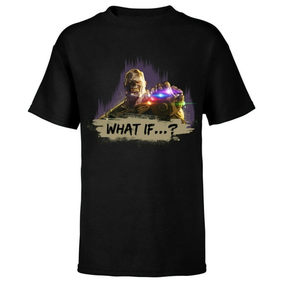 Marvel WHAT IF…? Thanos Infinity Gauntlet Standard - Short Sleeve T-Shirt for Kids – Customized-Black