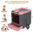 thumbnail image 2 of PHANCIR Enclosed Cat Litter Box with Lid, Easy to Clean with Includes Scoop & 4 Charcoal Deodorizer Bags,Pink, 2 of 8