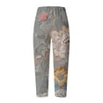 thumbnail image 4 of Simua Womens Baggy Wide Leg Pants Casual Elastic Waisted Retro Printed Palazzo Harem Pants with Pockets, 4 of 5