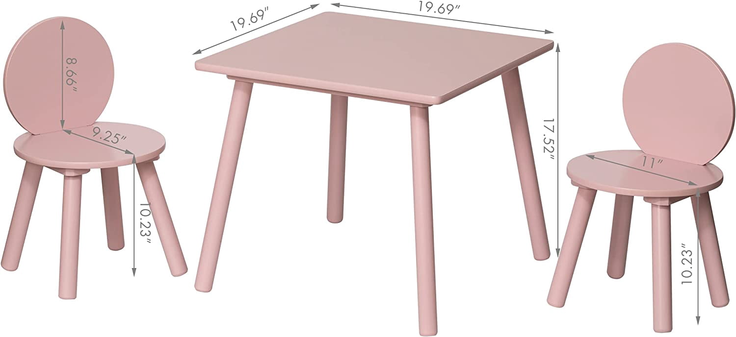 UTEX 2-in-1 Kids Table with 2 Chairs Set, Lotus
