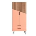 thumbnail image 4 of Manhattan Comfort Beekman 6 Shelves Engineered Wood Tall Cabinet in Brown/Pink, 4 of 5