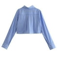 thumbnail image 3 of Vedolay Shirts for Women Trendy 2023 Button Down Shirts Blouses Vintage Colorful Top Blue,M, 3 of 4