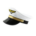 thumbnail image 2 of ZheElen Airline Big Cornice Hat Performance Uniform Sailors Cap Cap Airline Hat white, 2 of 6