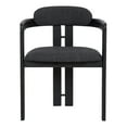 thumbnail image 3 of Jazmin Contemporary Dining Chair in Black Brushed Wood Finish and Charcoal Fabric - Set of 2, 3 of 7
