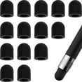 thumbnail image 1 of 15 Pcs Stylets de Tablette Embouts de Remplacement pour Écran Tactile Capuchons en Silicone Universels Noir, 1 of 5