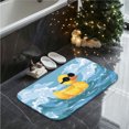 thumbnail image 6 of Cool Yellow Duck in Waves Flannel Bath Mat 16x24 Inches, Soft Absorbent Non-Slip Bathroom Rug, Machine Washable Floor Mat for Shower, 6 of 7