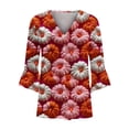 thumbnail image 4 of LOVZFMLL Cardigan pour Femmes 2025 Halloween Boutons Cardigan Imprimé Citrouilles Manches 3/4 Col Décontracté, 4 of 5