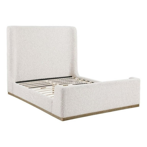 Nala Upholstered Queen Sleigh Bed Cream