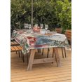 thumbnail image 2 of Outdoor Tablecloth with Umbrella Hole and Zipper, Christmas Elk Rectangle Table Cloth 60x102 Inch Waterproof Tablecloth, Xmas Pine Cones Gifts Snowflake Retro Picnic Table Cover for Patio Camping, 2 of 7