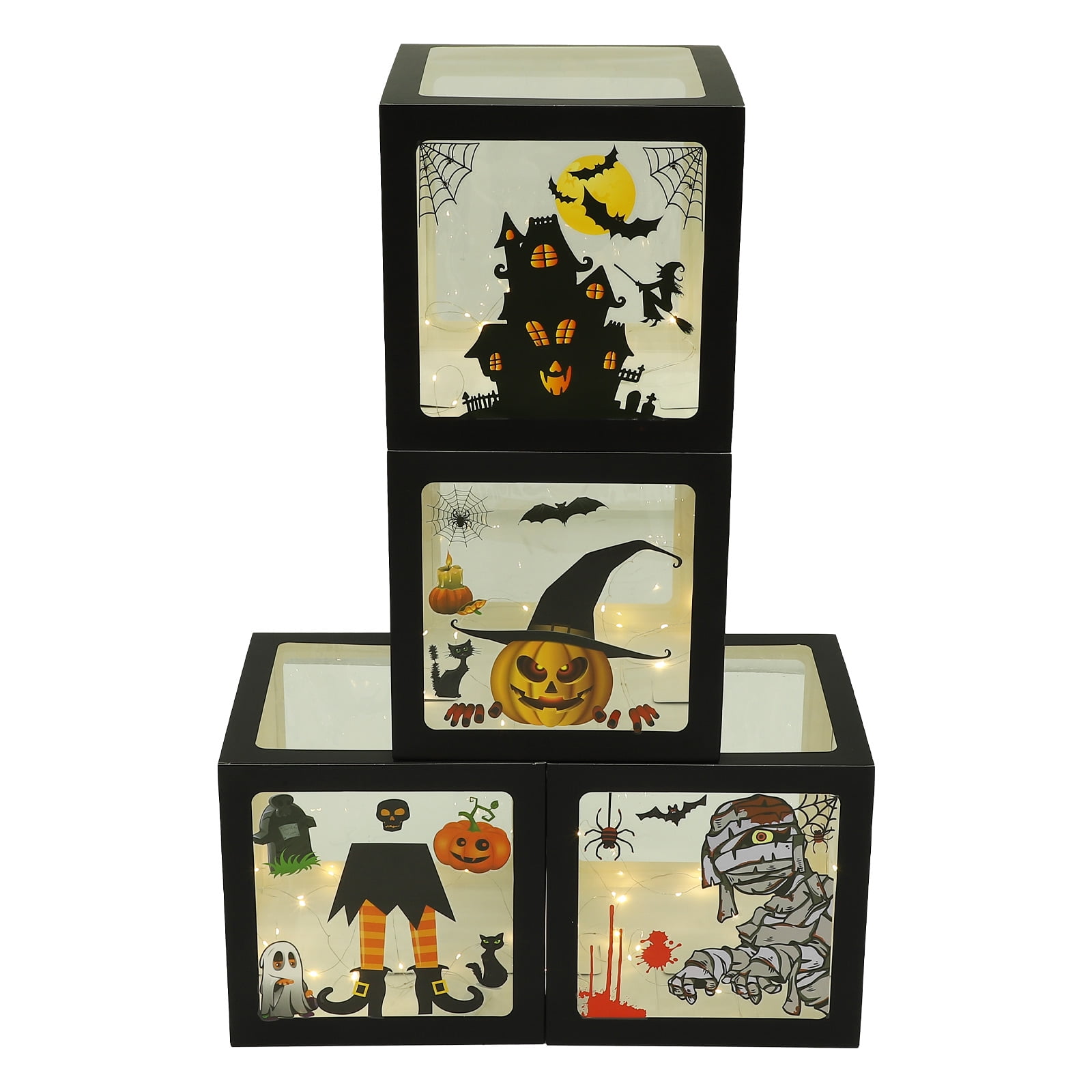 BESTONZON 1 Set of Empty Halloween Balloon Boxes with Stickers