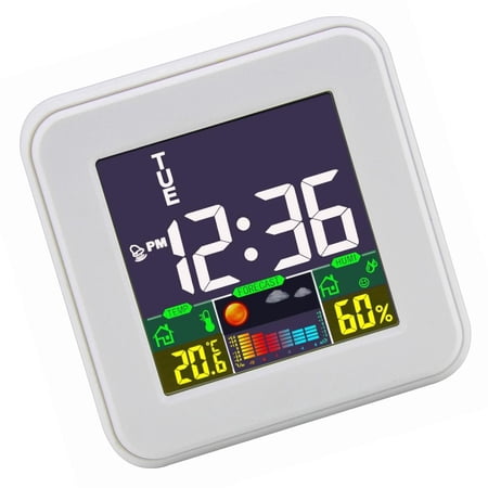 Modern Touches Screen Digital Clock With Temperature Humidity Detections Compact LCD Alarm Clock Suitable for Any Room