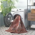 thumbnail image 6 of SAFAVIEH Tucson Martha Traditional Machine Washable Area Rug, 5' x 8', Red/Pink, 6 of 15