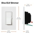 thumbnail image 2 of Lutron DVELV-300P-WH 300-Watt Diva Electronic Low Voltage Single Pole Dimmer, White, 2 of 6