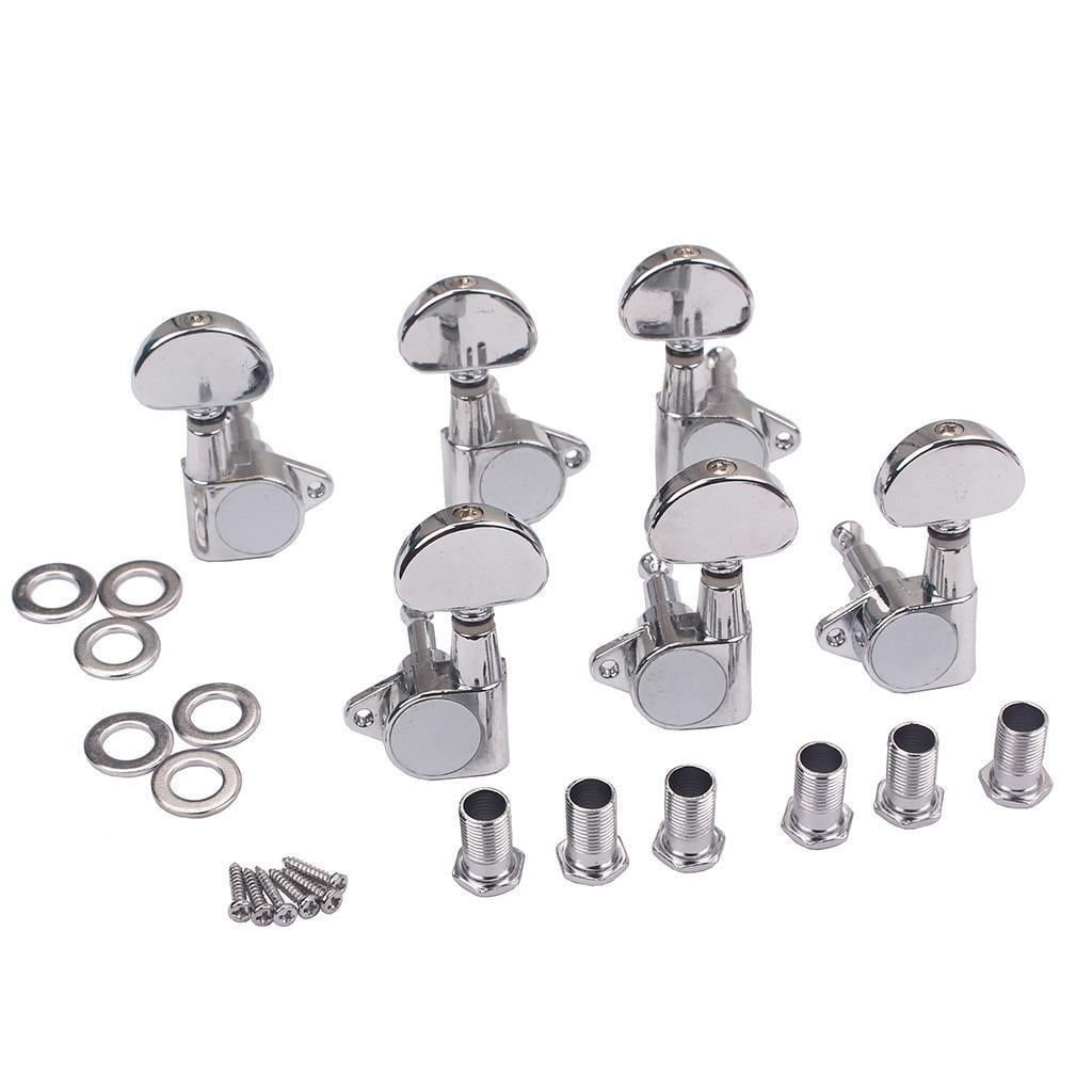 LeeQinersw 1 Set 3L3R Guitar String Tuning Pegs with Strings for Acoustic Electric Guitar