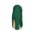 thumbnail image 2 of BLISSFUL STEP Women's Round Toe Platform Block Heels Ankle Booties Green 9, 2 of 6