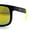 Black Yellow - Yellow Mirror, variant on Kush Classic Matte Sport Horn Rim Plastic Color Mirror Sunglasses [Black Blue - Blue Mirror]