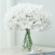 thumbnail image 2 of Xiao Hua Flores artificiales de hortensia blanca, 10 flores de seda de hortensia falsas para centros de mesa de boda, ramos, decoración floral DIY, decoración del hogar con tallos, 2 of 5