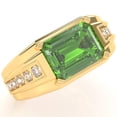 thumbnail image 2 of Men's Peridot Diamond Channel Ring In Solid 14k Yellow Gold, 2 of 6