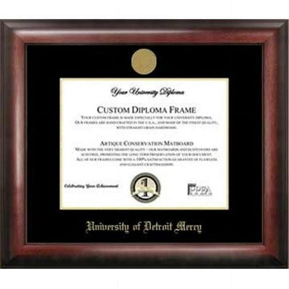 Campus Images MI985GED University Of Detroit- Mercy Gold Embossed Diploma Frame