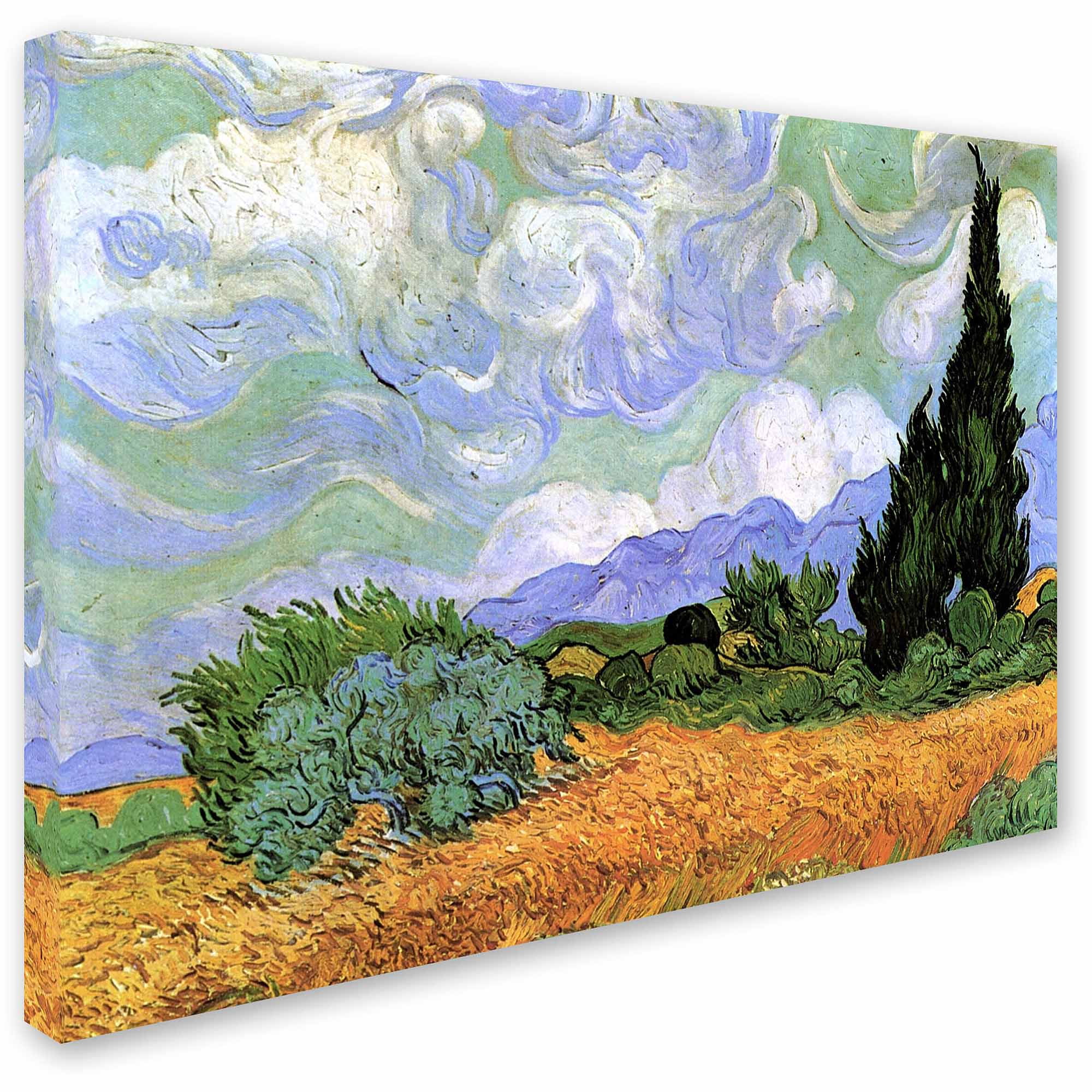 Trademark Art Wheatfield With Cypresses 18 Canvas Art By Vincent Van Gogh Walmart Com Walmart Com