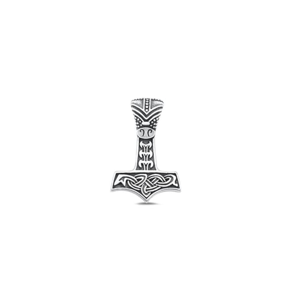 Sterling Silver Thor's Celtic Hammer Pendant Mythical God Charm .925 New Jewelry Female Unisex