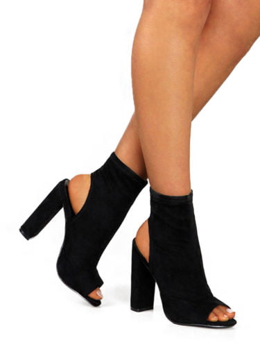 womens peep toe shoe boots