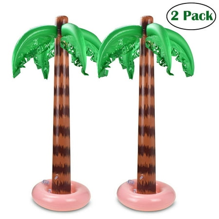 Image of YIWULA 2 Pack Inflatable Palm Trees 90Cm Coconut Trees Beach Backdrop For Party