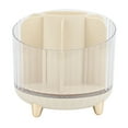 thumbnail image 1 of Soporte giratorio para brochas de maquillaje, organizador de escritorio de gran capacidad para guardar cosméticos y pintalabios, color blanco crema., 1 of 14