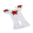 thumbnail image 2 of Baby Girl Off shoulder Flower Romper Trousers Outfit Clothes, 2 of 5