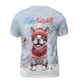 thumbnail image 2 of Hello Winter Boston Terrier Smiling in Red Scarf Hat Welcome Christmas All Over Print 3D Shirt Unisex Merch Gentleman Dog Lover Gifts - 00017, 2 of 6