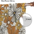 thumbnail image 6 of Vintage Flower Curtains, 70s Watercolor Flower Daisy Flower Orange White Rustic Natural Print Pattern, Blackout Curtains for Bedroom Living Room42X54 Inch, Style-2, 6 of 6