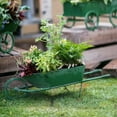 thumbnail image 3 of Decorative Planter Cart Green Metal Cart Planter, 3 of 4