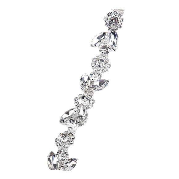 Delicado adorno de diamantes de imitación para ropa, zapatos, cadena de bisutería, decoración de joyas Blanco